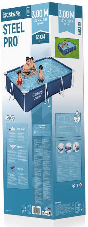 Karkasinis sodo baseinas 300x201x66cm 8in1, Bestway