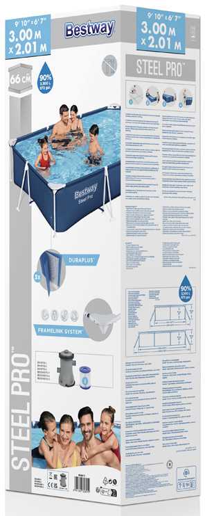 Karkasinis sodo baseinas 300x201x66cm 8in1, Bestway