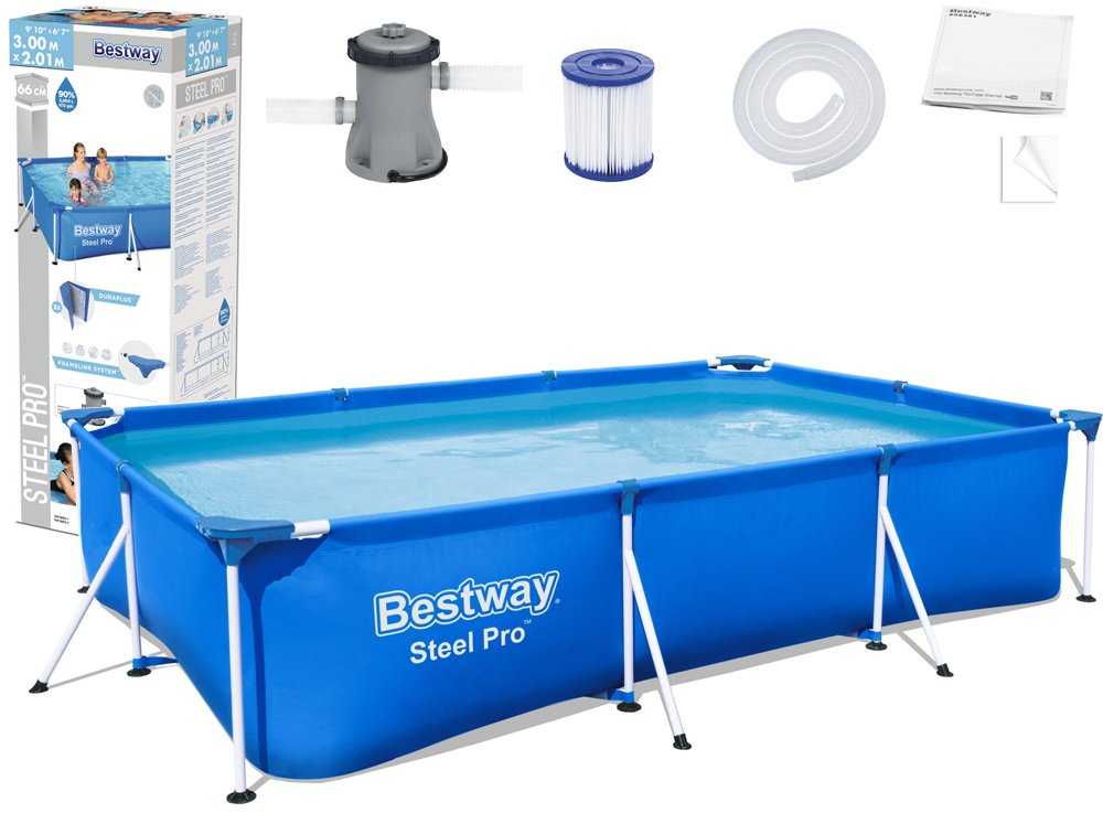 Karkasinis sodo baseinas 300x201x66cm 8in1, Bestway