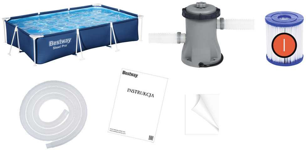 Karkasinis sodo baseinas 300x201x66cm 8in1, Bestway