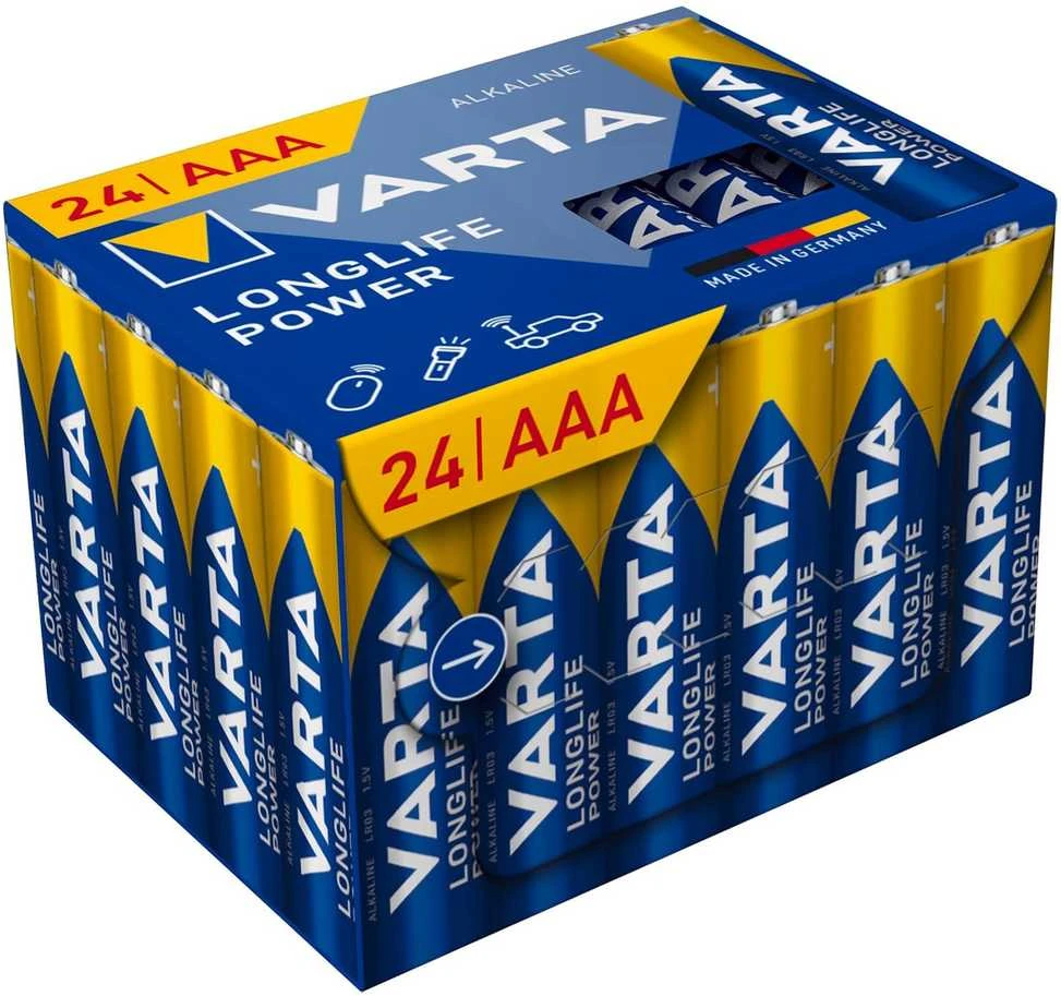 Varta AAA baterijų pakuotė, 24 vienetų rinkinys
