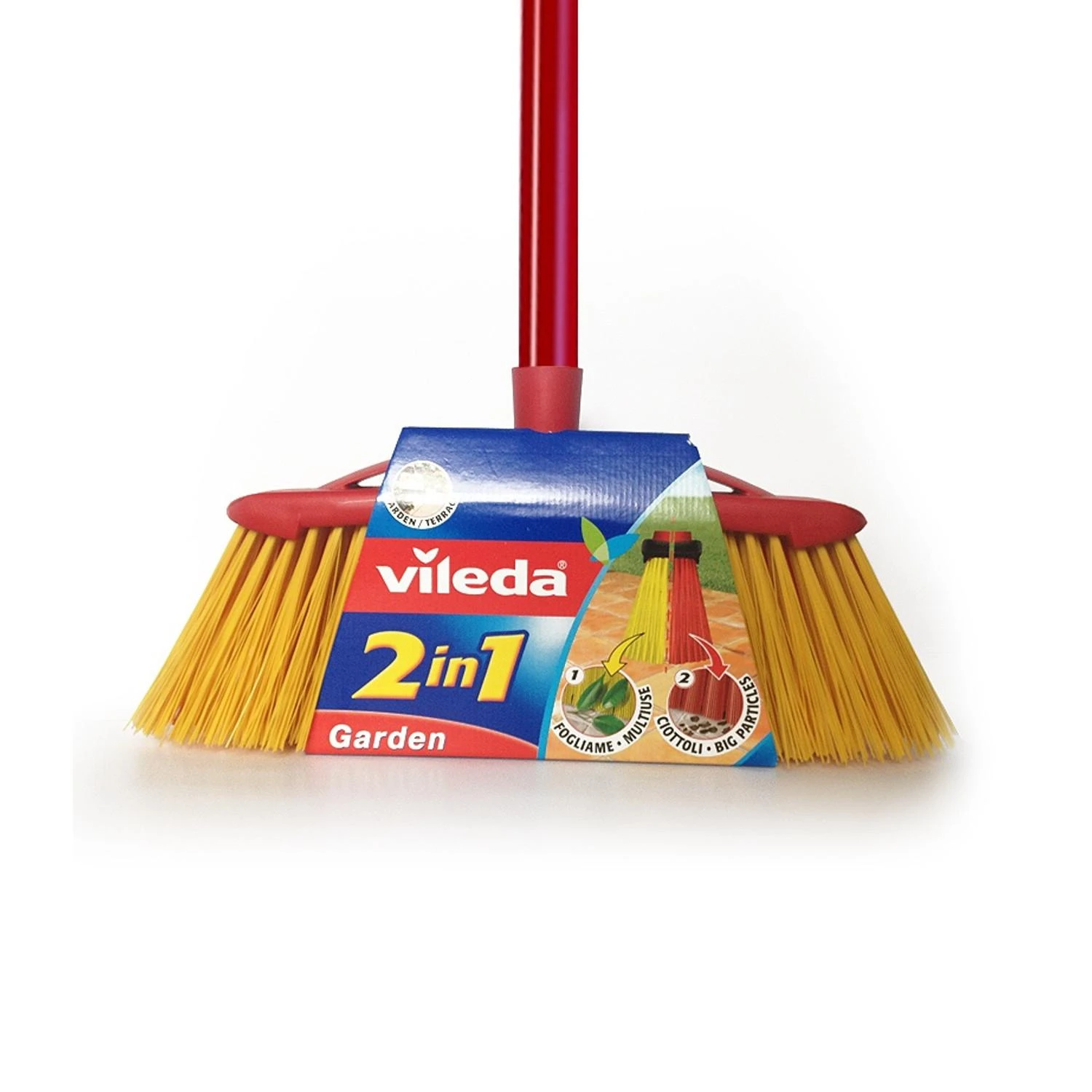 Šluota - Vileda 2in1 Sodo Lauko Raudona/Geltona