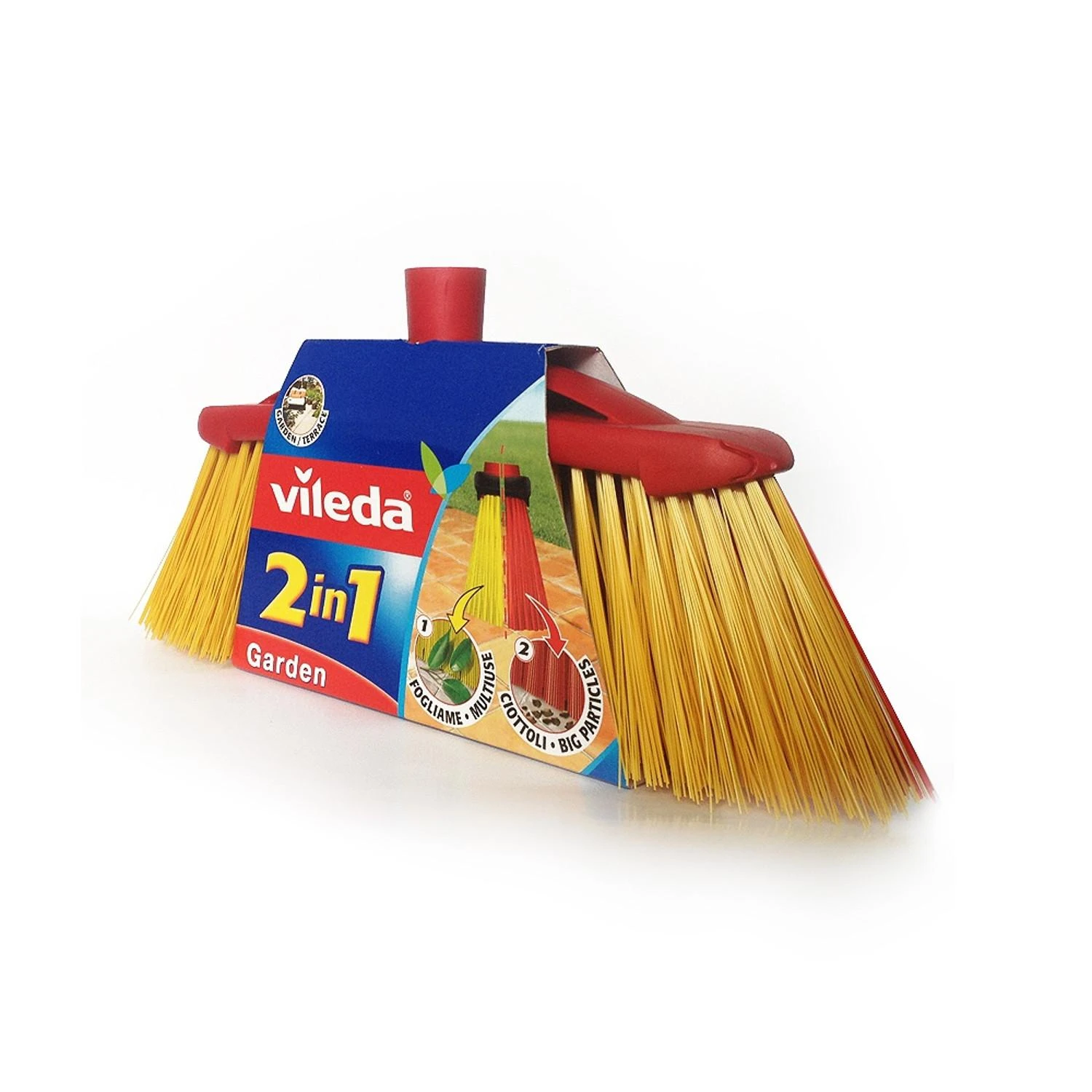 Šluota - Vileda 2in1 Sodo Lauko Raudona/Geltona