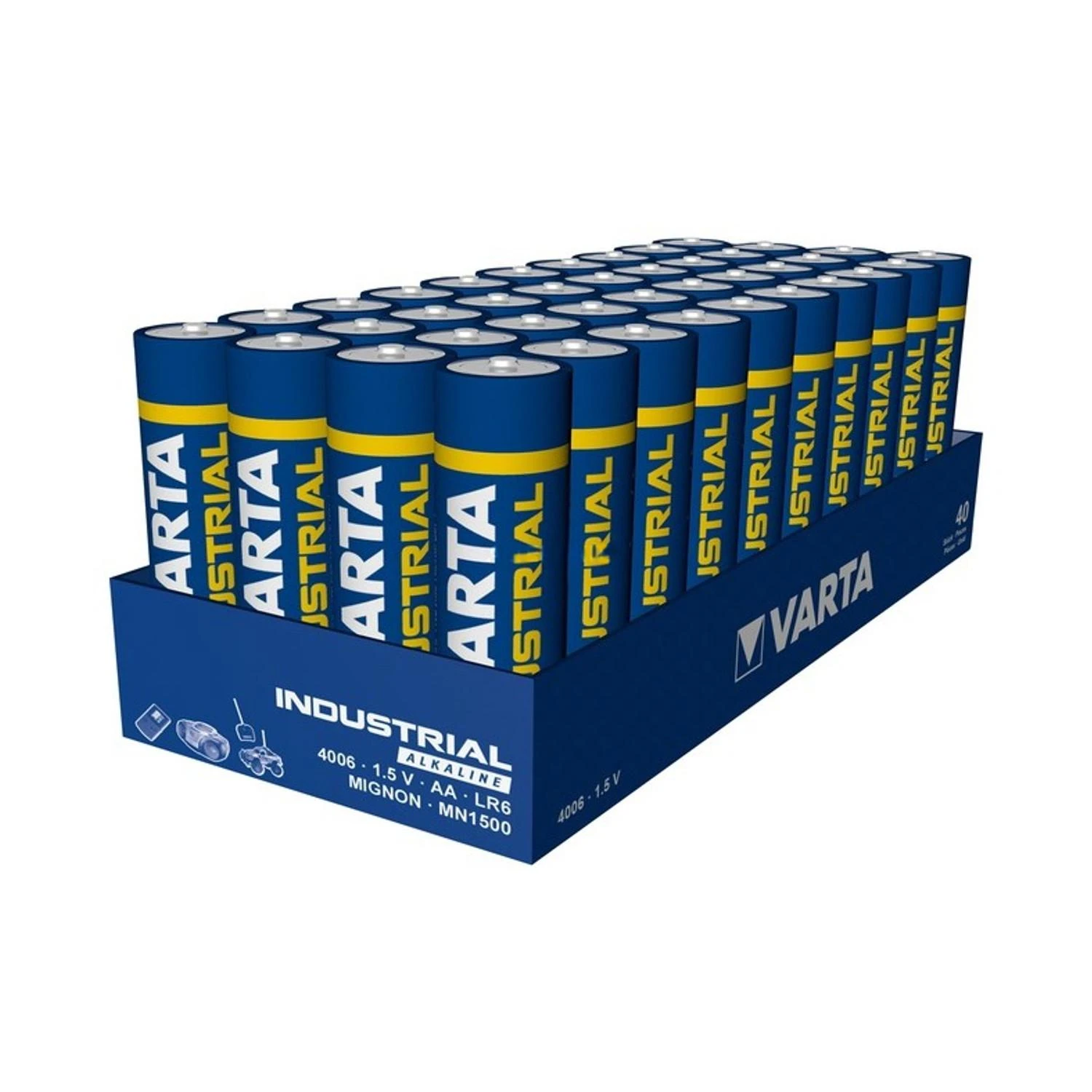 40x Bateria R-06 LR6 AA šarminė 1,5V Varta Industrial (folia4)