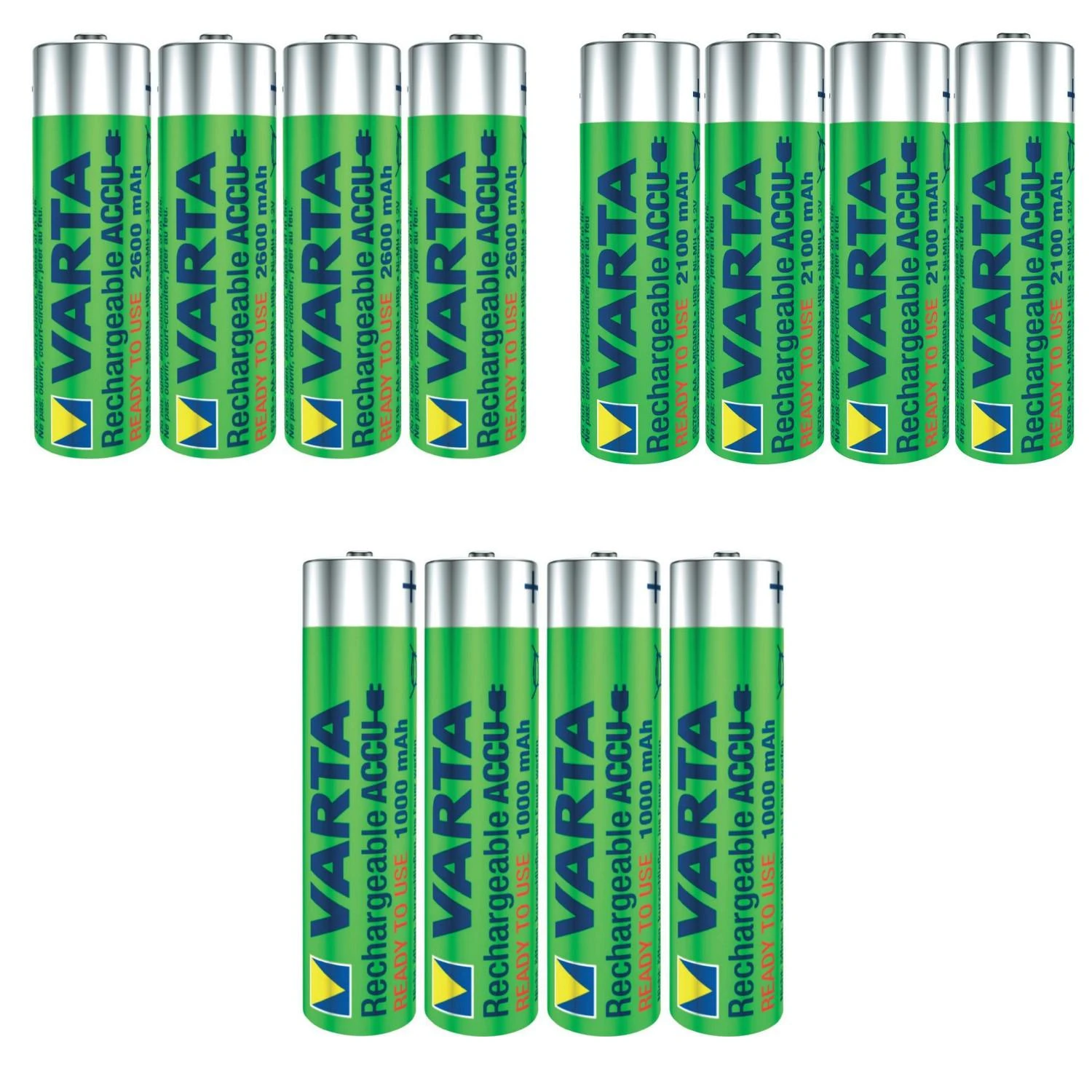 4x Akumuliatorius R-06 R06 AA 1,2V 2600mAh Ready2use Varta