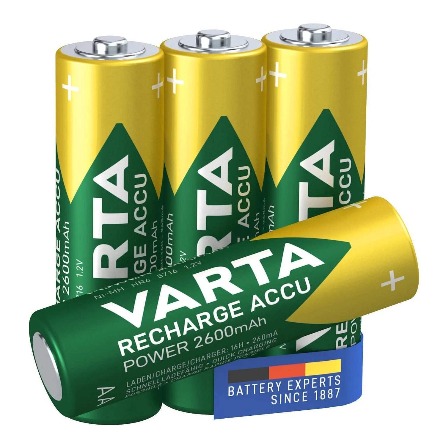 4x Akumuliatorius R-06 R06 AA 1,2V 2600mAh Ready2use Varta