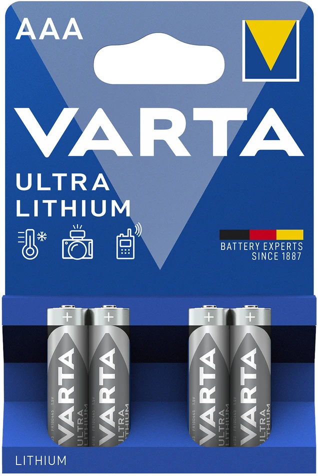 Varta Ultra Lithium AAA 1,5V 1100mAh elementas 6103, 4 vnt.