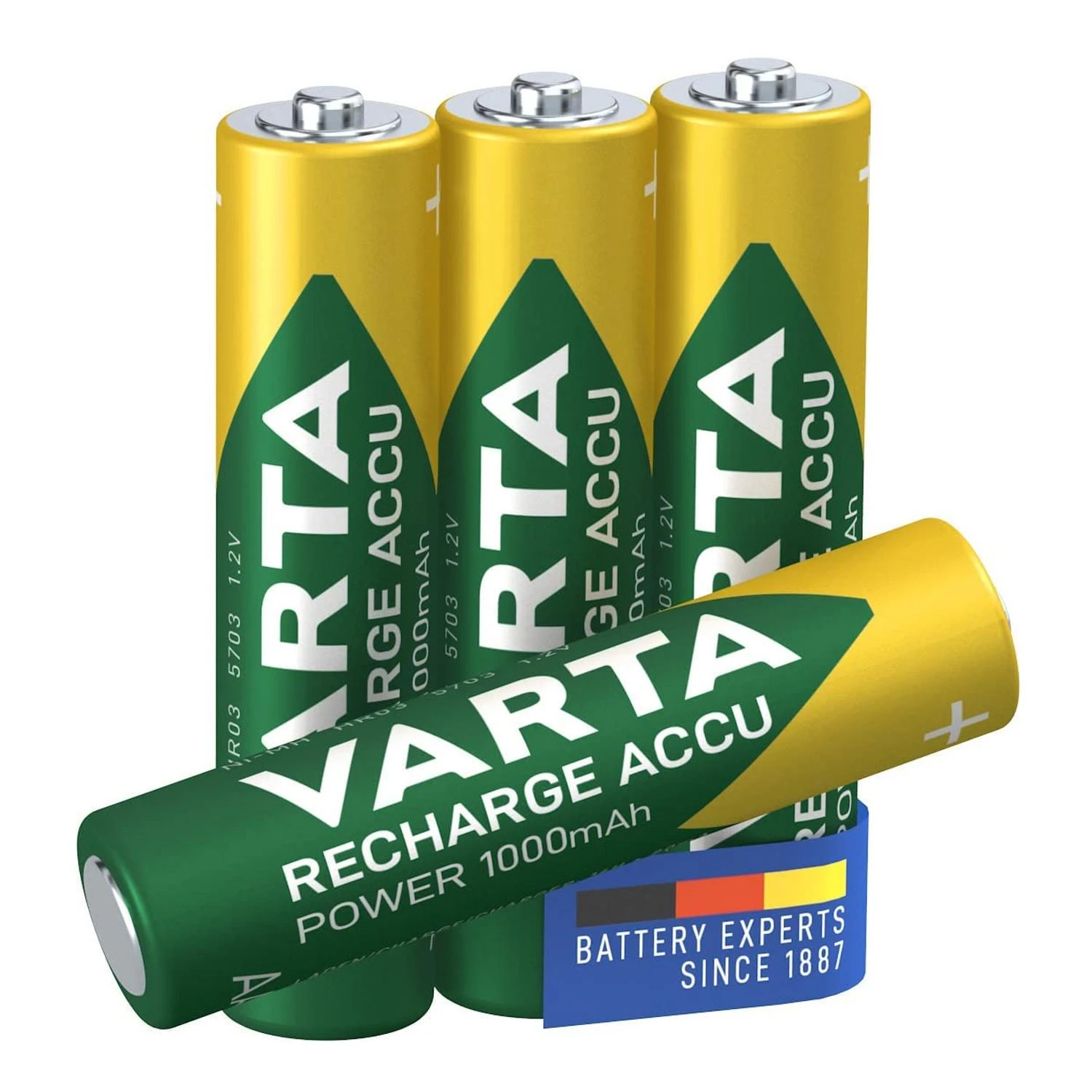 Varta AAA 1000mAh akumuliatoriai, 4 vnt. grupė