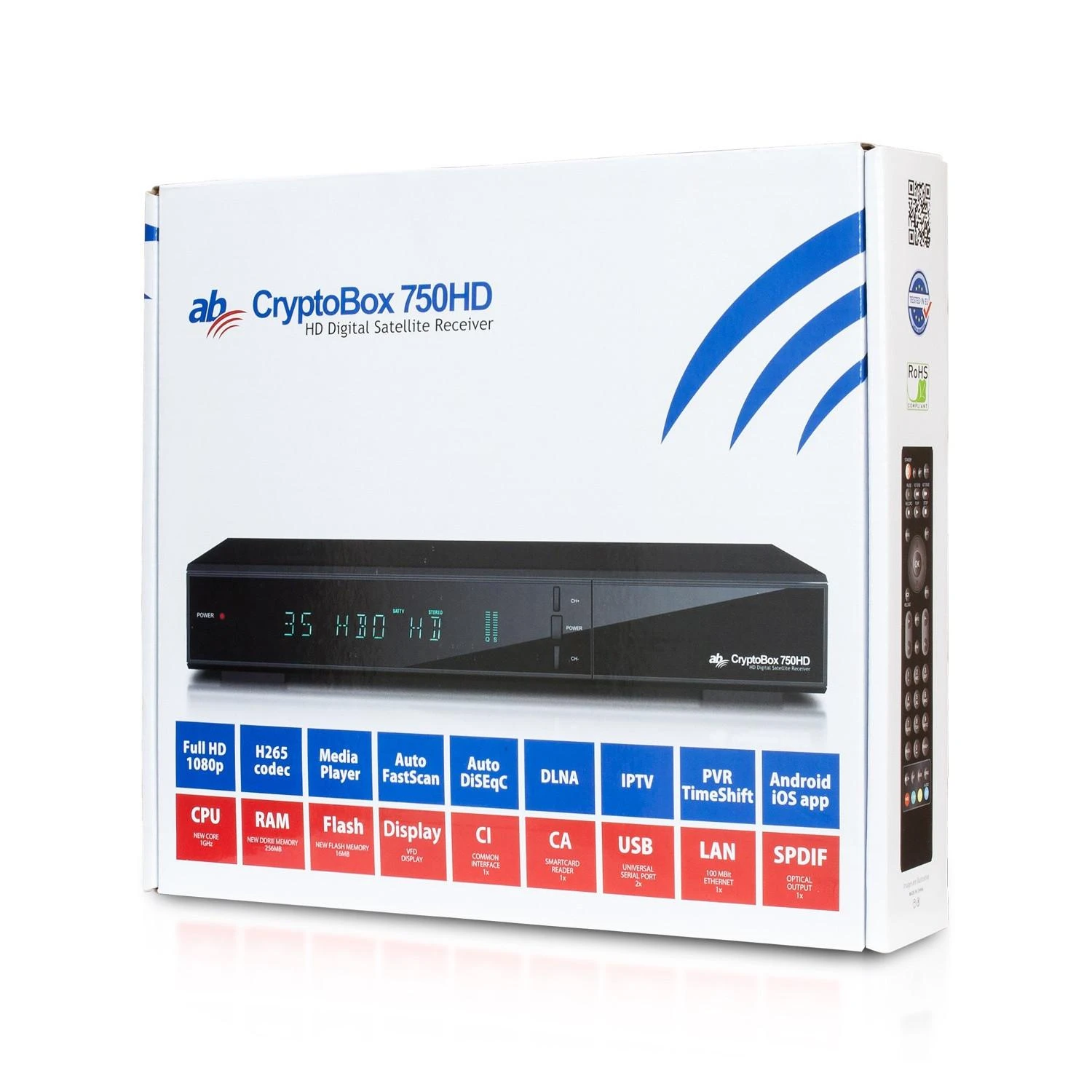 Ab Com CryptoBox AB 750HD DVB-S2 CX CI+ H.265