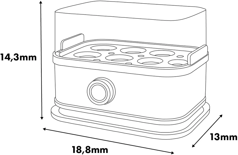 Automatyczny jajowar GreenBlue, galingumas 200W, do 6 jaj, miarka, 220-240V~, 50/60 Hz, GB359
