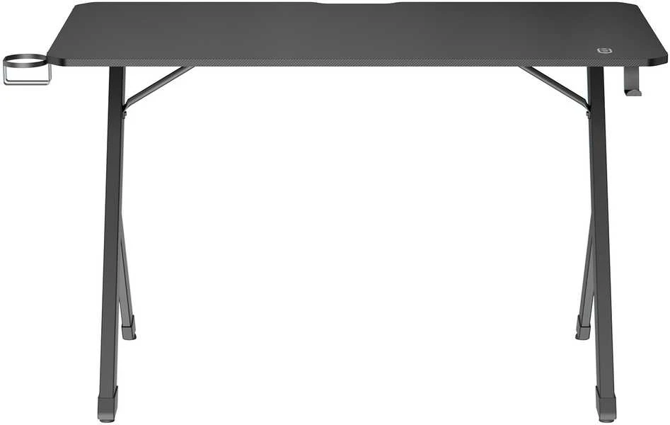 Biurko „NanoRS“ žaidimų stalas, juodas su ausinių ir puodelio laikikliu, RGB foniniu apšvietimu, maks. 75 kg, matmenys 1200 x 600 x 750 mm, RS102