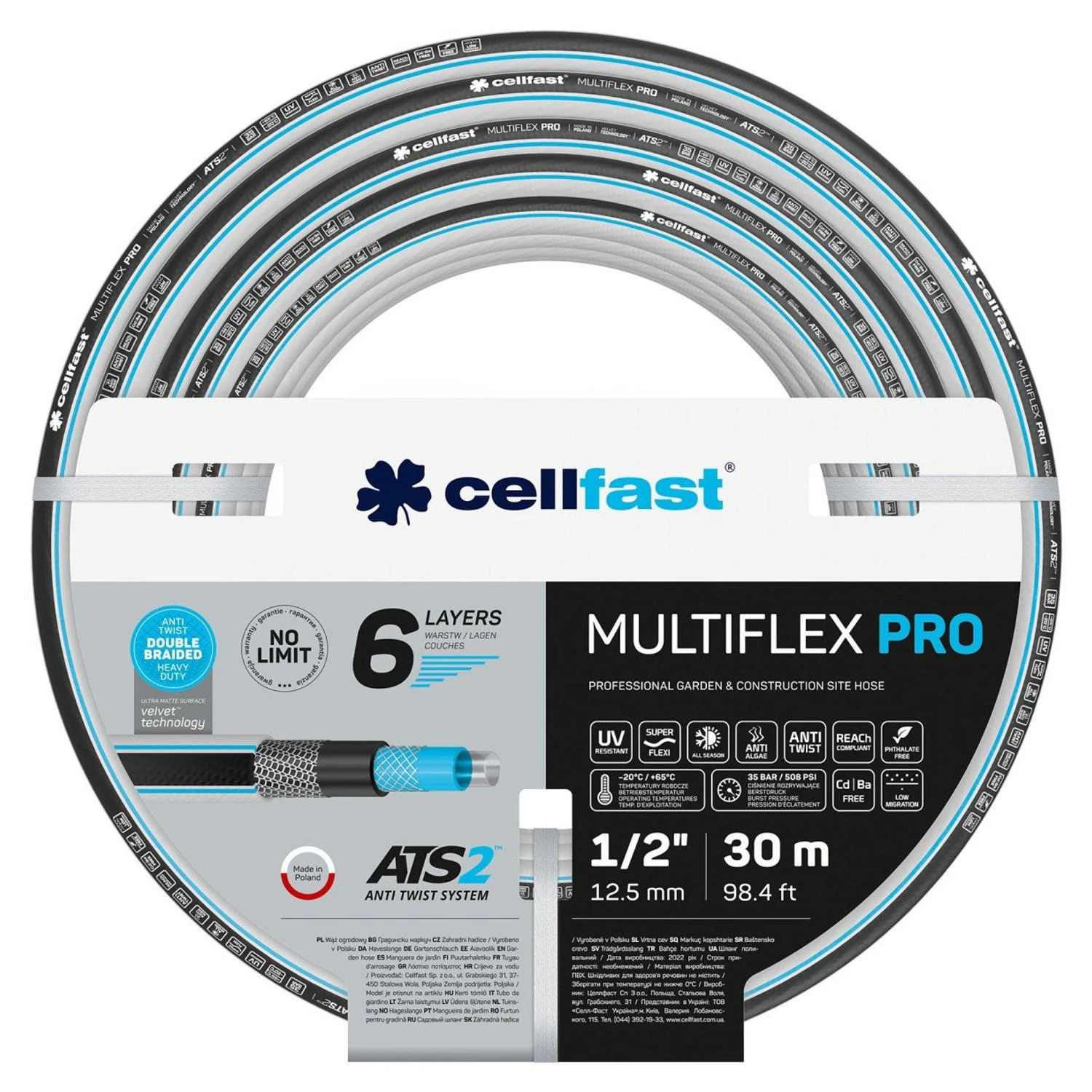 Laistymo žarna Cellfast MULTIFLEX PRO ATS2; 30 m; 1/2''