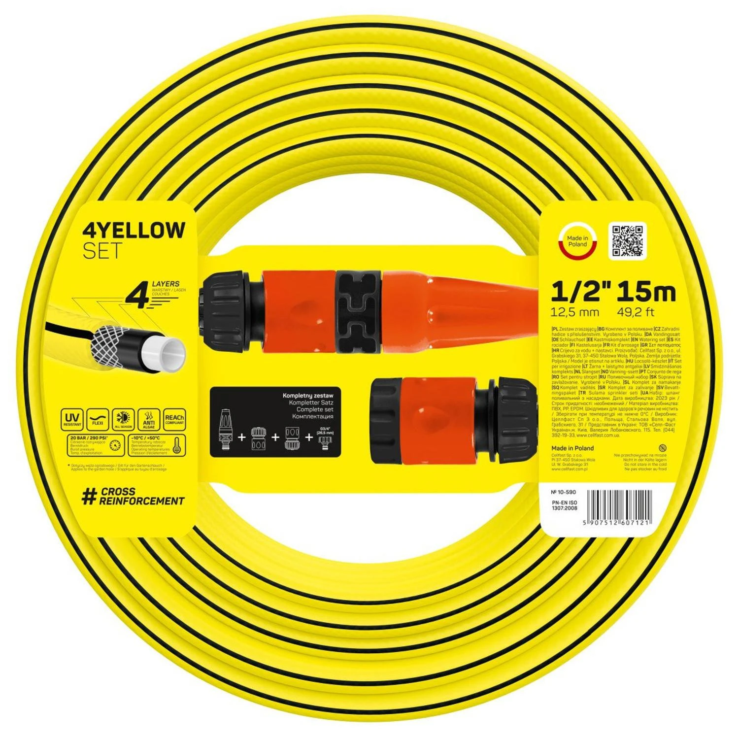 CELLFAST SODO ŽARNA Geltonas 1/2″ 15m+ANTGALIAI