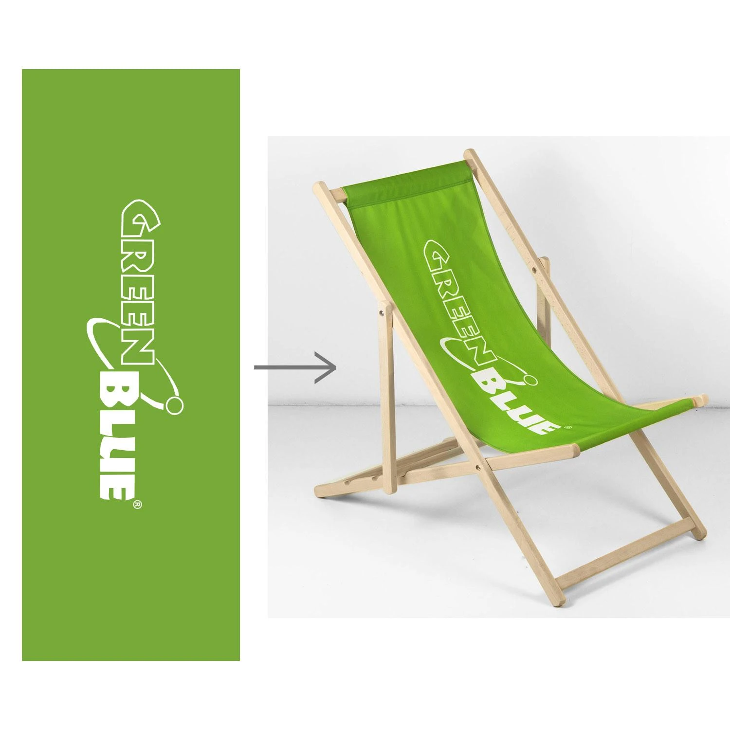 Lezak Klasikinė buko medienos gulto kėdė GreenBlue GB183 su jūsų pasirinktu spaudiniu