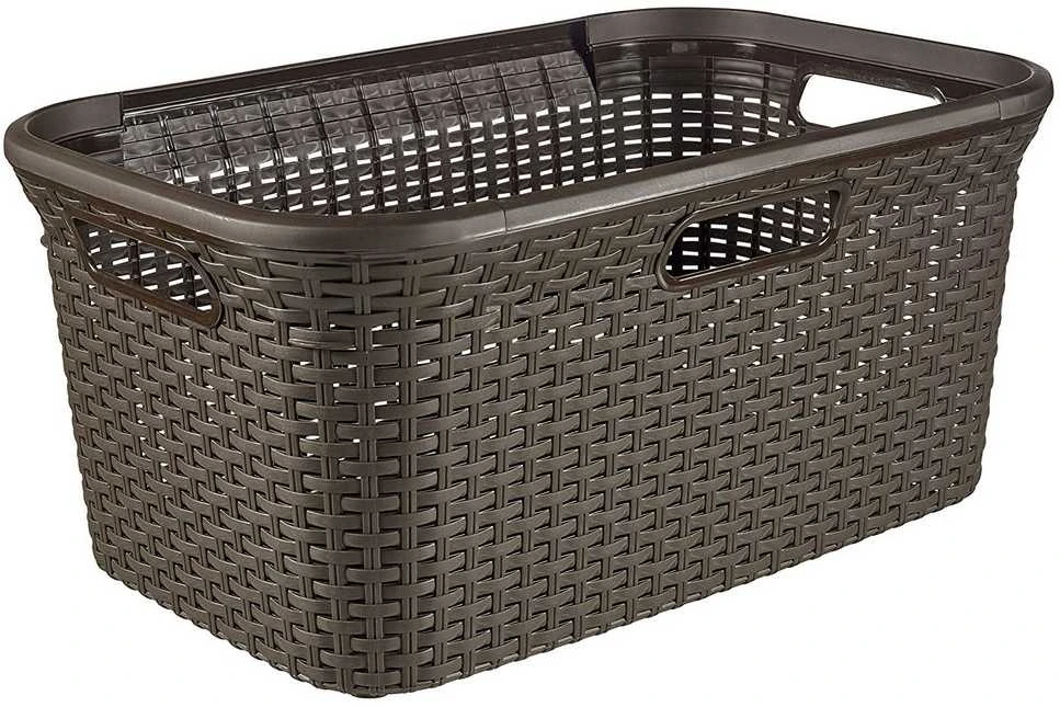 Curver Skalbinių krepšys Style, tamsiai rudos spalvos, 45l
