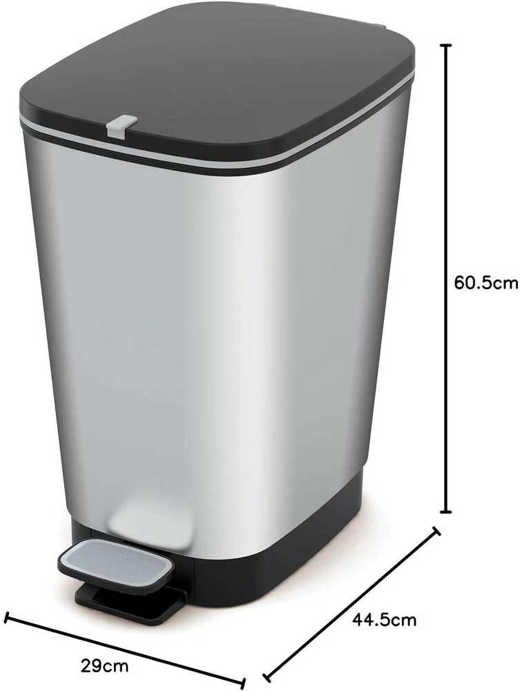 Keter Šiukšliadėžė CEP SU PEDALU, 45 l, pilka sp.