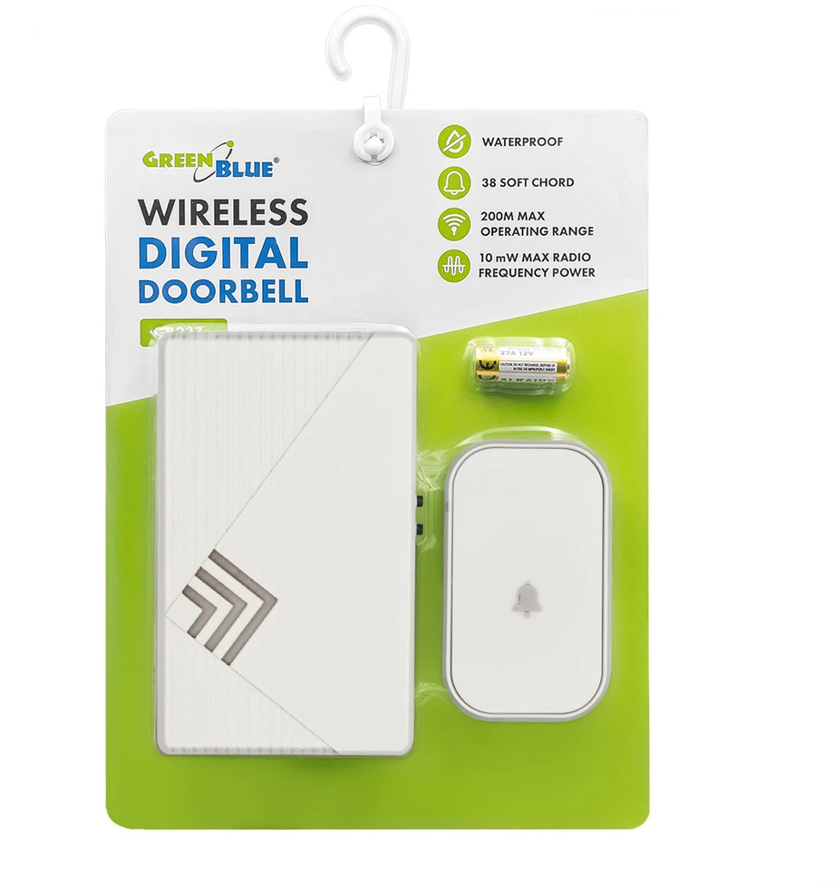 GreenBlue Dzwonek belaidis ,38 melodii, 90dB, juoda, zasięg do 200m, W (GB237)