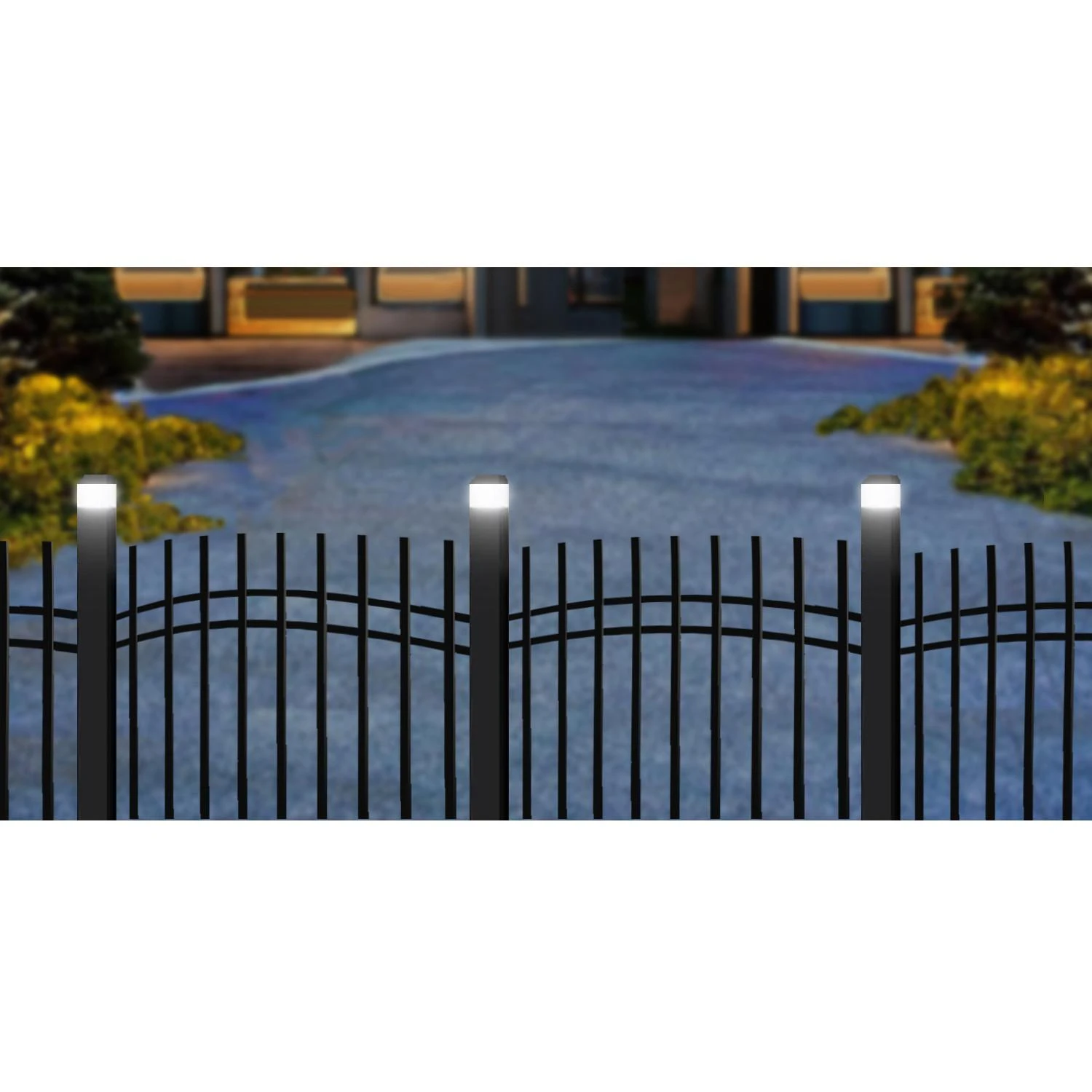 Lampa „GreenBlue“ LED saulės energija varomas stulpinis šviestuvas, 80x80 mm, voko formos gaubtas, GB127