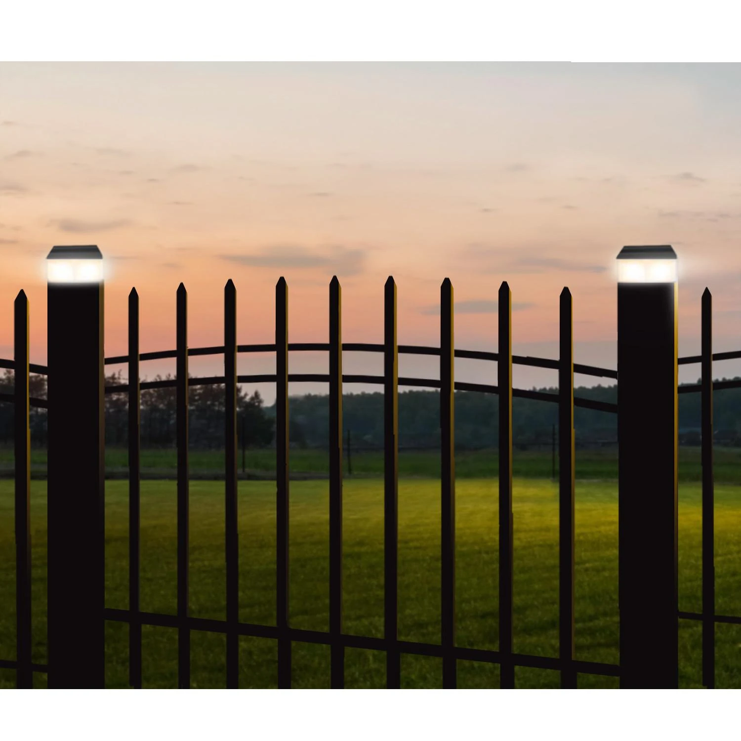 Lampa „GreenBlue“ LED saulės energija varomas stulpinis šviestuvas, 80x80 mm, voko formos gaubtas, GB127