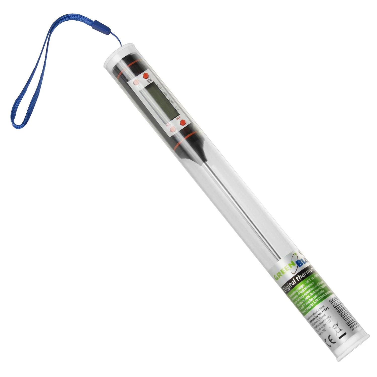 GreenBlue GB178 maisto termometro skaitmeninis zondas 15 cm, temperatūros diapazonas -50 laipsnių C iki +300 laipsnių C,