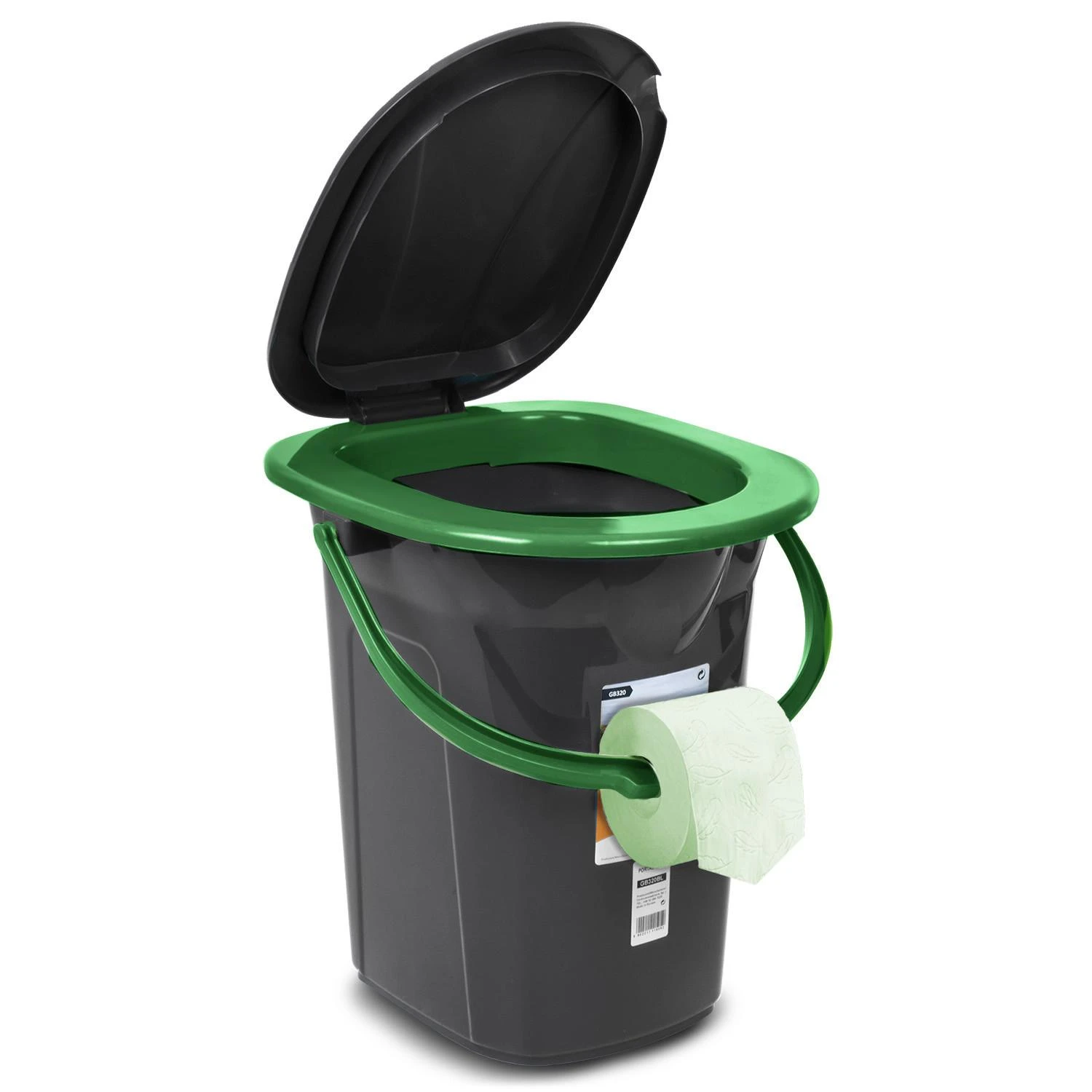 GreenBlue GB320BG juodas ir žalias kempingo tualetas