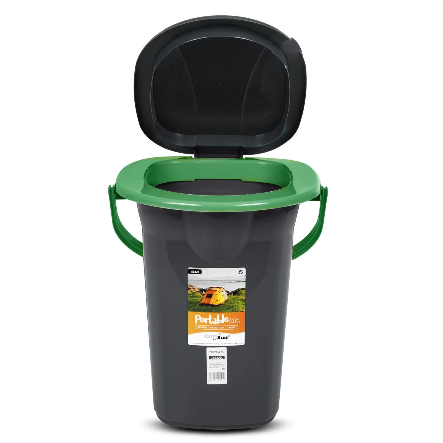 GreenBlue GB320BG juodas ir žalias kempingo tualetas