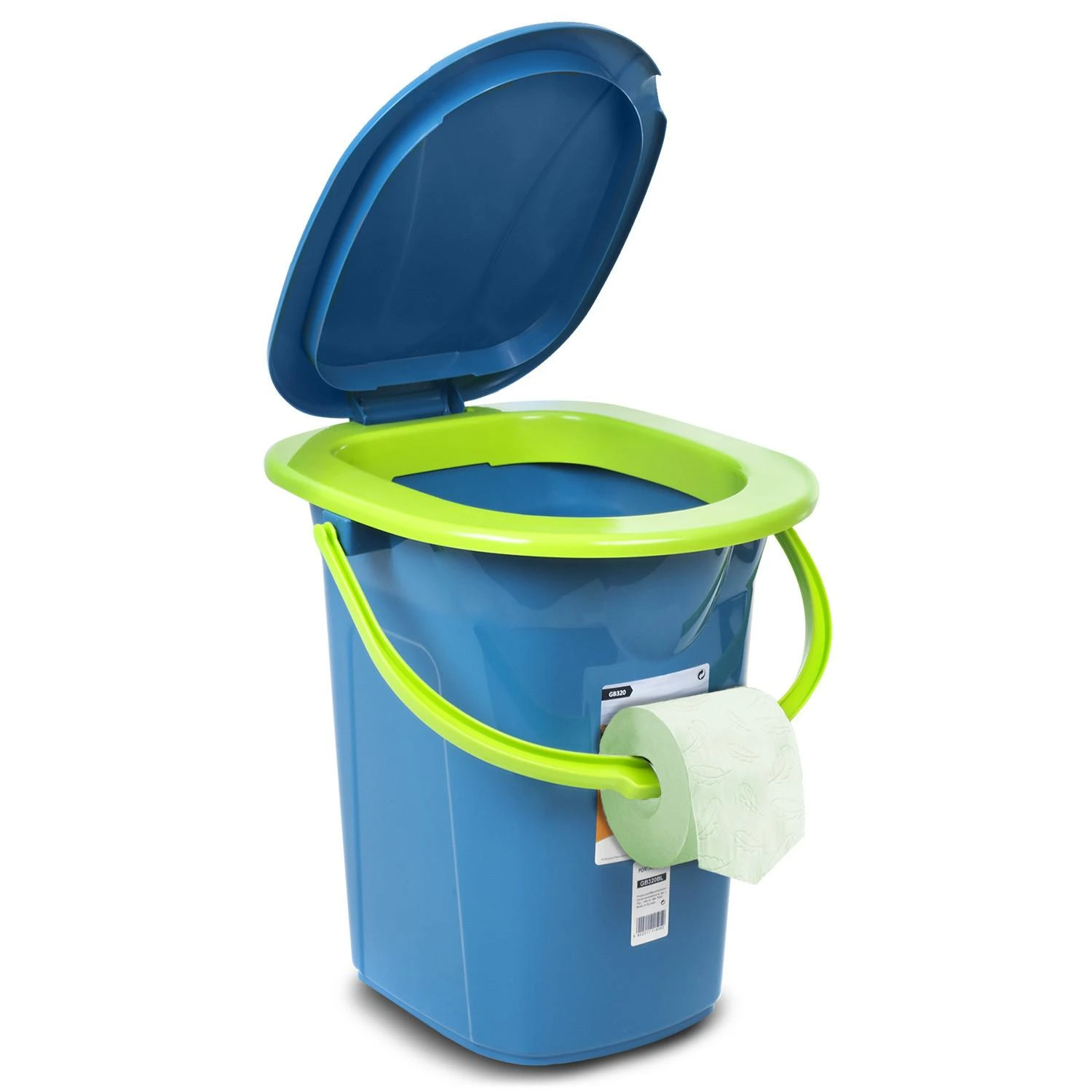 GreenBlue GB320BL nešiojamasis kelioninis tualetas kibiras Camping Festival Rankenos dangtis Patvarus stabilus19L