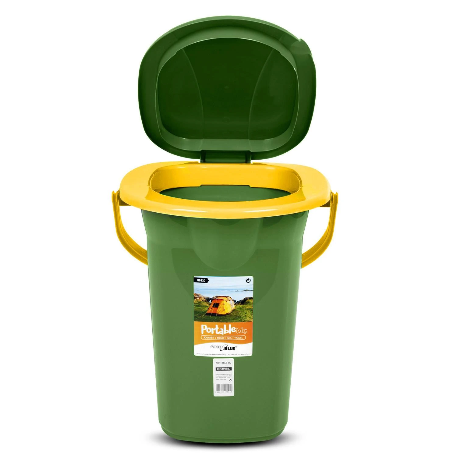 Dark GreenBlue GB320GO turistinis tualetas tamsiai žaliai oranžinis