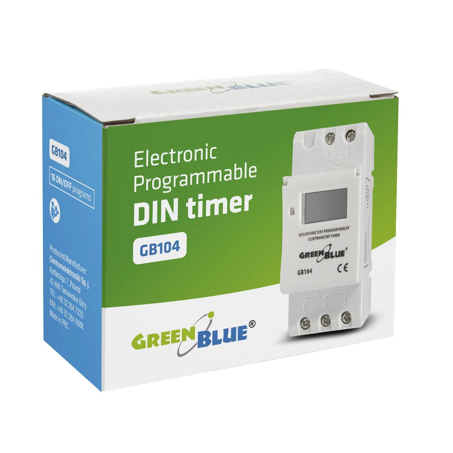 GreenBlue PROGRAMUOJAMAS ELEKTRONINIS LAIKO JUNGIKLIS GB-104