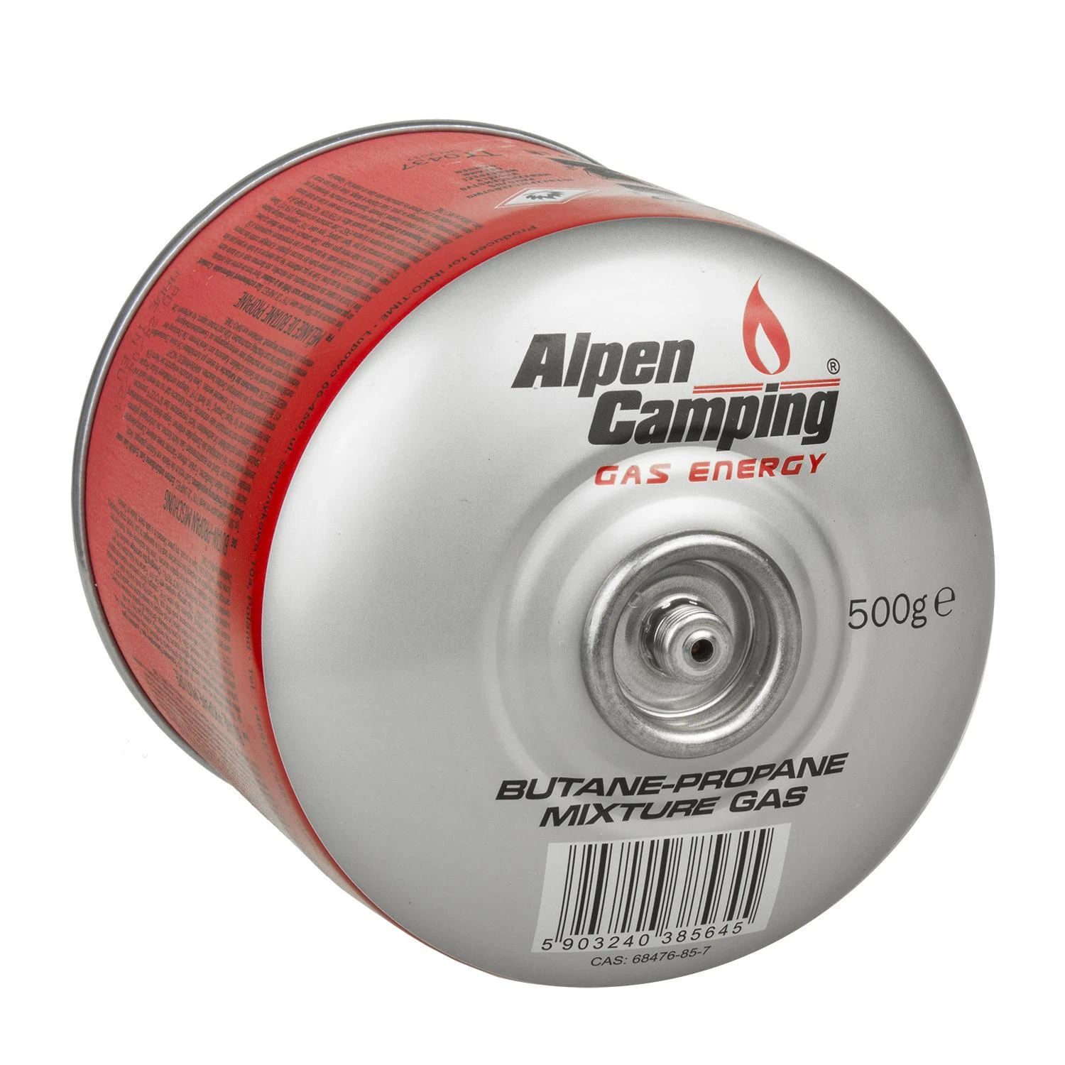Inko Time 500g dujų kasetė Alpen Camping. sertifikatas: Pi 0437, atitinka EN417, propanas-butanas, diapazonas nuo -10 ° C iki + 40 ° C, srieginis vožtuvas 7 /