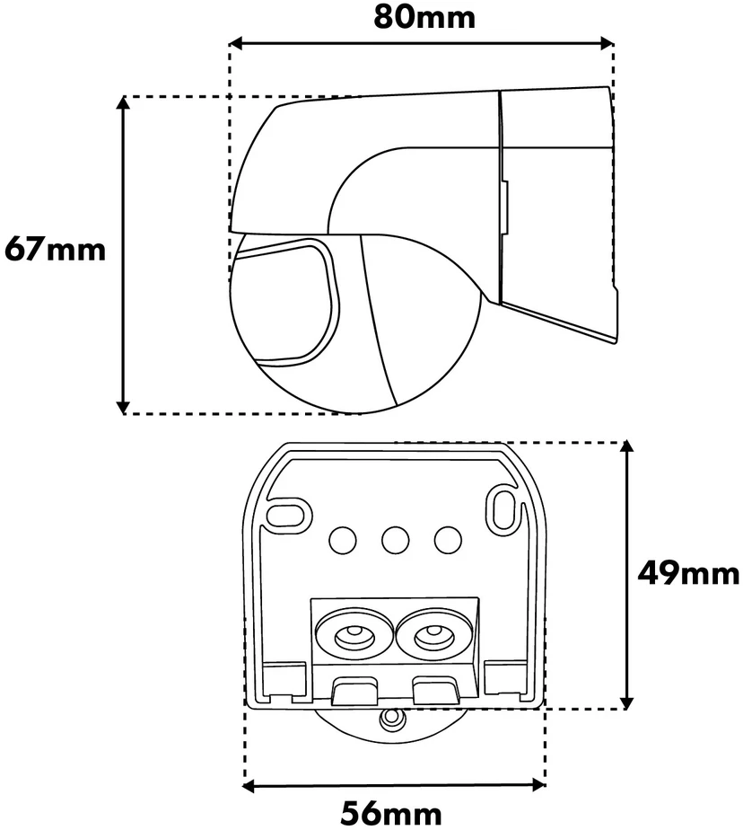 Judesio jutiklis PIR 12-24V Maclean, infraraudonųjų spindulių, IP44, juoda, veikimo nuotolis 12 m, maks. apkrova 60/120W, MCE623 B