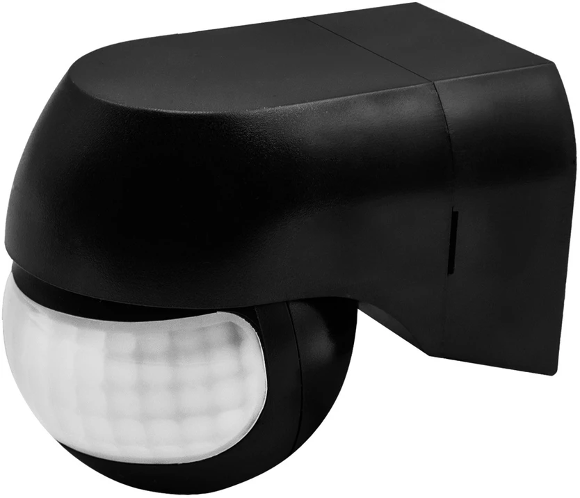 Judesio jutiklis PIR 12-24V Maclean, infraraudonųjų spindulių, IP44, juoda, veikimo nuotolis 12 m, maks. apkrova 60/120W, MCE623 B