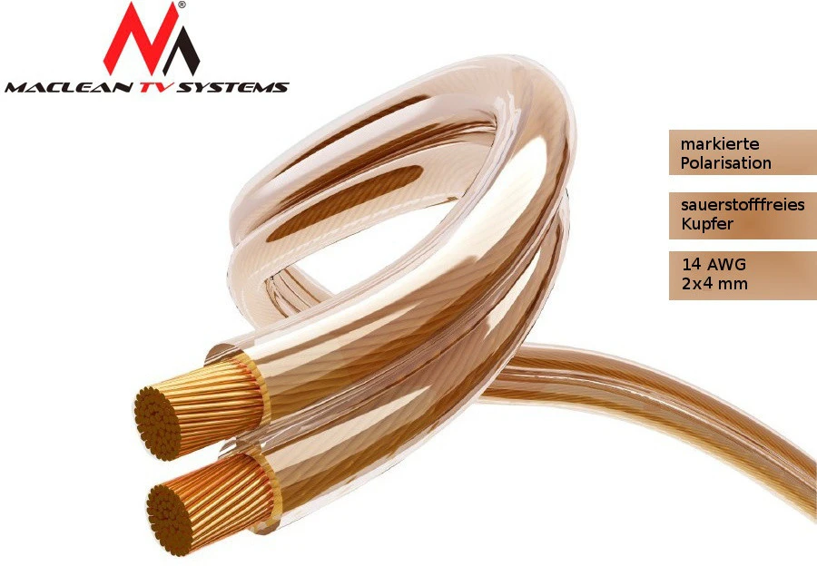 Maclean K.gł.14AWG Šerdis 14AWG OFC 224 (7 * 32 / 0,12) išorinis skersmuo 4,0 * 8,0 mm