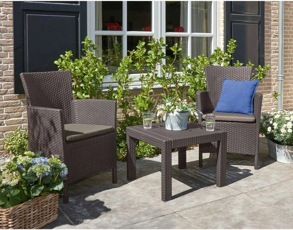 Sodo baldų komplektas KETER ROSARIO BALCONY SET, 2 vietų, rudos spalvos