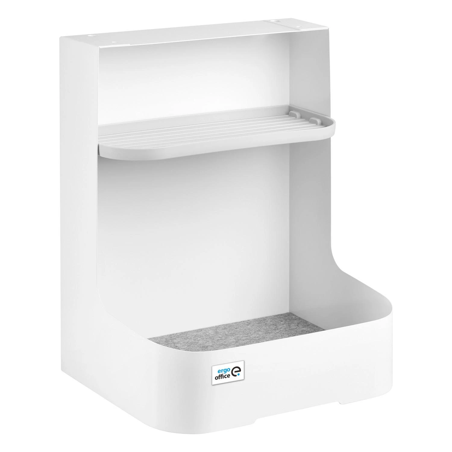 Pojemnik „Ergo Office“ po stalu dedamas konteineris / organizatorius su priedų lentyna, baltas, maks. 5kg, ER-442