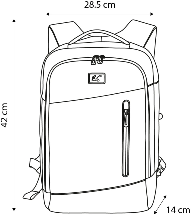 Kuprinė na laptopa NanoRS, 15,6", juoda, 42*28,5*14 , neperšlampamas RS204 B