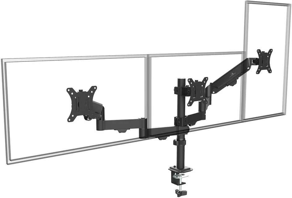 Laikiklis Maclean 3 monitorius mount, gas spring, 17"-27", 2-8kg, juodas, MC-137