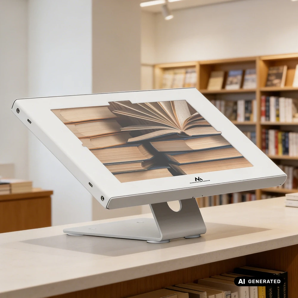 Laikiklis reklamowy do tabletu Maclean, su blokadą. 10.9"-11", iPad Air/ Pro, Samsung Tab A&S Series, 220x323x22mm, MC-957 W