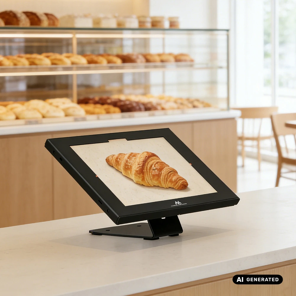 Laikiklis reklamowy do tabletu Maclean, su blokadą. 12.4"-13", iPad Air/ Pro, Samsung Tab S10+/S9+/S8+/S7+, 257x350x22mm, MC-956 B