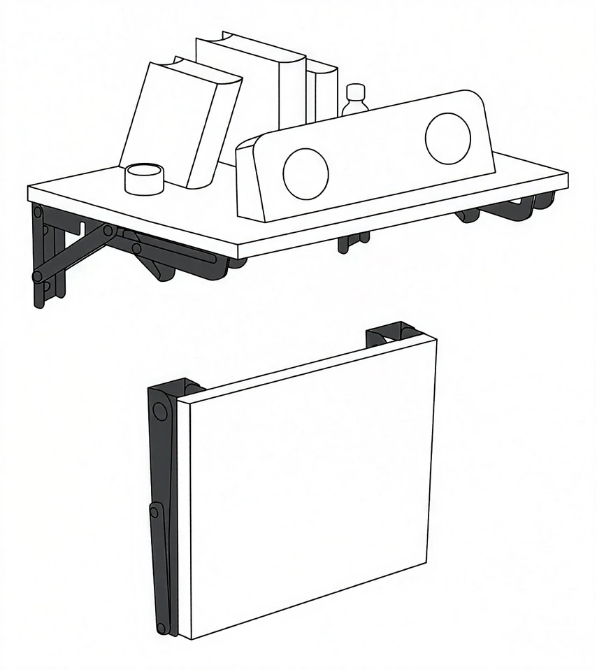 Laikiklis składany półki ściennej Maclean, min 250mm, max 500mm, max 50kg, 2 vnt.,MC-194