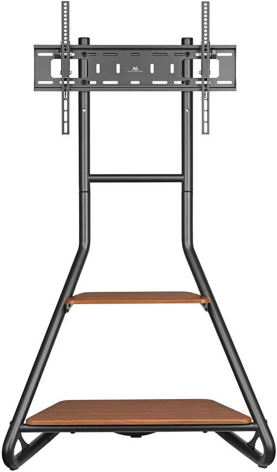 Maclean MC-455 laisvai pastatomas kampinis televizoriaus stovas Bauhaus stiliaus, laisvai pastatomas televizoriaus laikiklis su dviem lygiais, pagamintas iš medžio, keliamoji galia iki 10 kg, televizoriaus laikiklis iki 40 kg, 37-75'', maks. VESA 600x400, maks. Aukštis 1460 mm