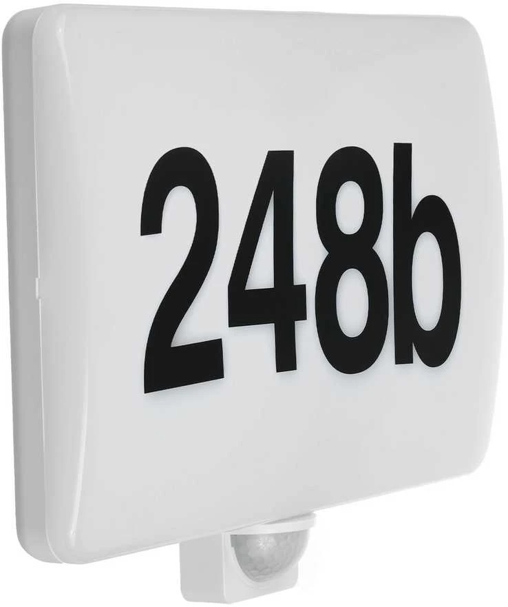 Lampa „Maclean“ LED lempa, namo numerio indikatorius, prieblandos ir judesio jutiklis, reguliuojamo ryškumo, 20 W, IP65, neutrali spalva (4000 K), 1600 lm, MCE466 W