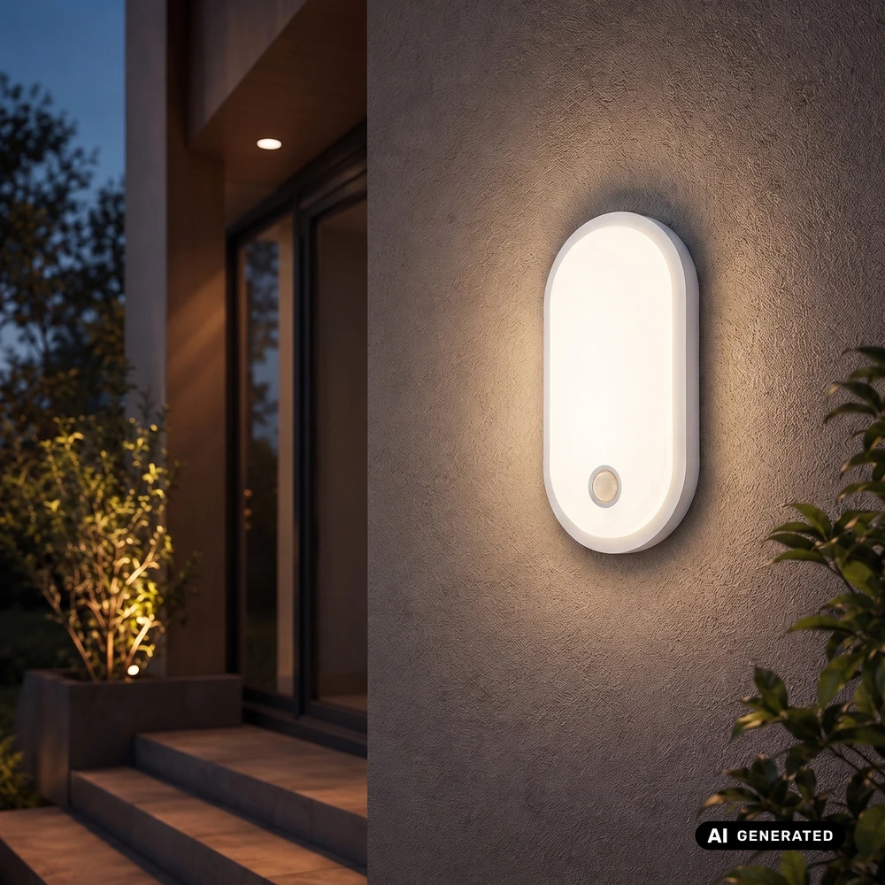 LED lempa su judesio jutikliu Maclean, PIR jutiklis, balta, 10W/15/18W, IP65, galimybė keisti spalvą 3000/4000/6000K, MCE534 W