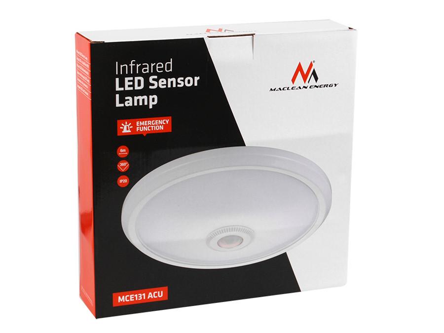 Lubinis šviestuvas MACLEAN MCE131 ACU Maclean MCE131 ACU lubinė lempa LED 12W pir jutiklis ir atsarginė galia