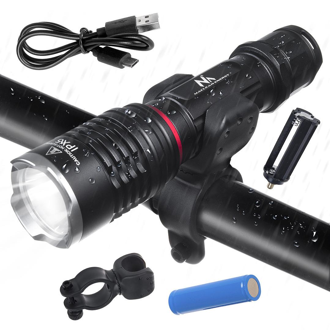 MACLEAN MCE220 Maclean MCE220 LED Cree 800 liumenų žibintuvėlis + įkroviklis + dviračio laikiklis
