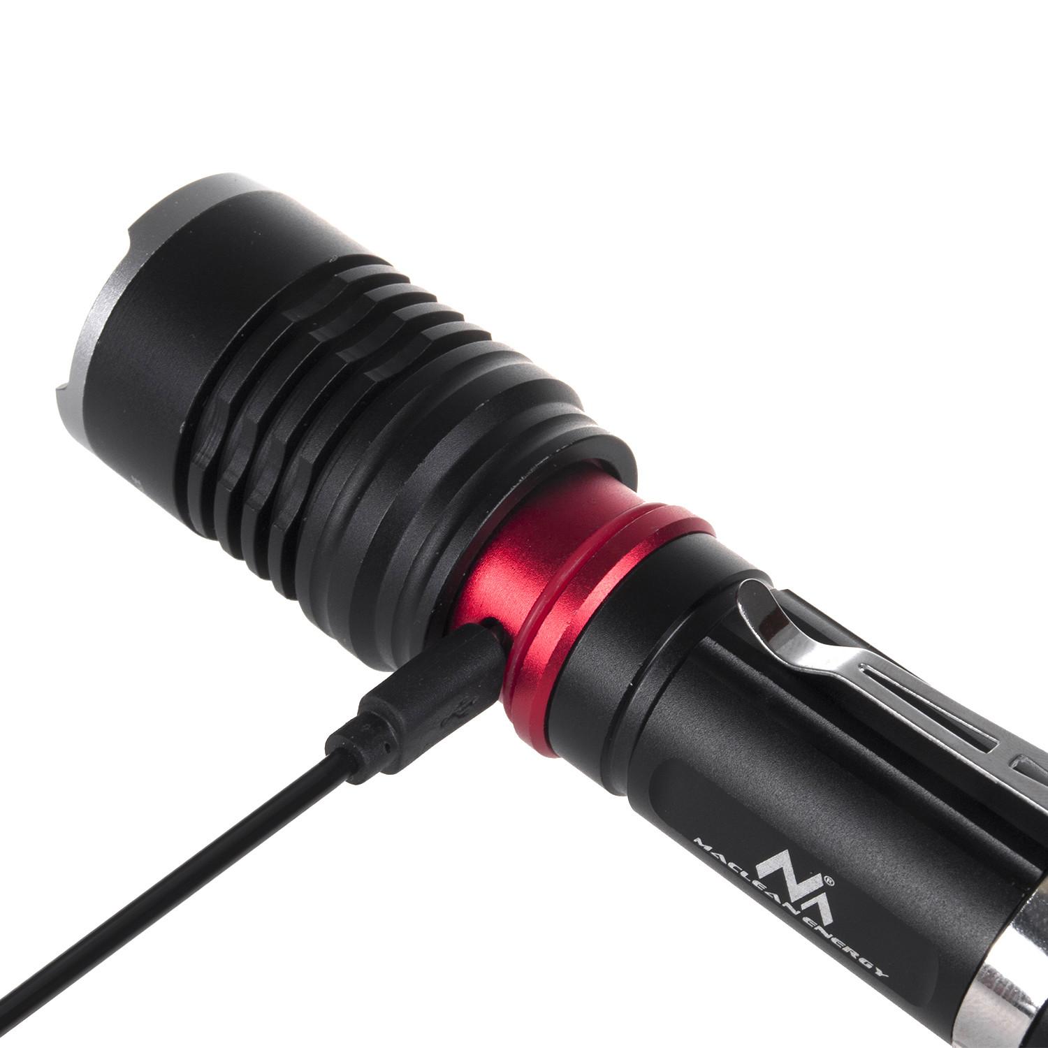 MACLEAN MCE220 Maclean MCE220 LED Cree 800 liumenų žibintuvėlis + įkroviklis + dviračio laikiklis