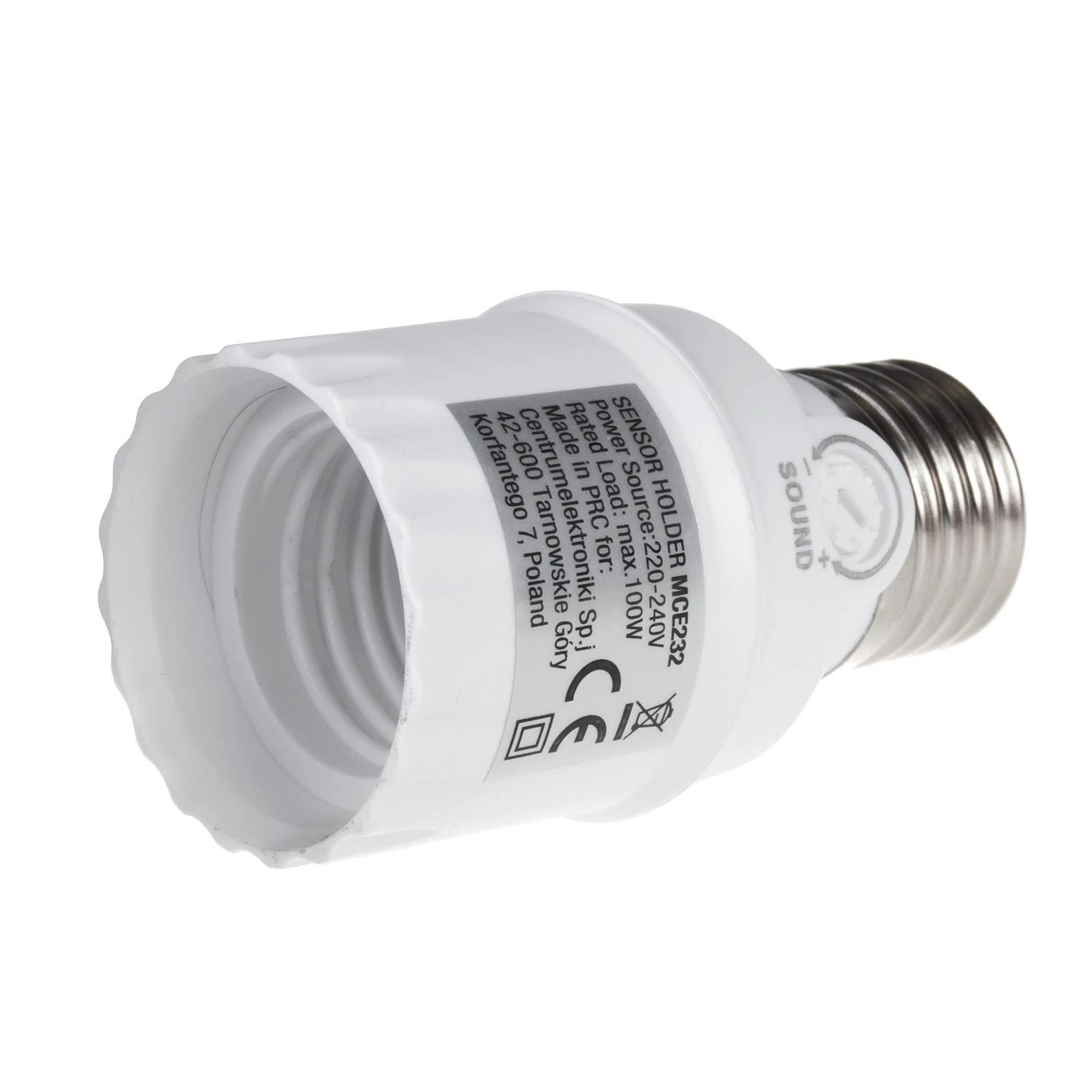 MACLEAN MCE232 Maclean MCE232 E27 lemputės laikiklis su max 100W garso jutikliu 30dB - 90dB diapazonas