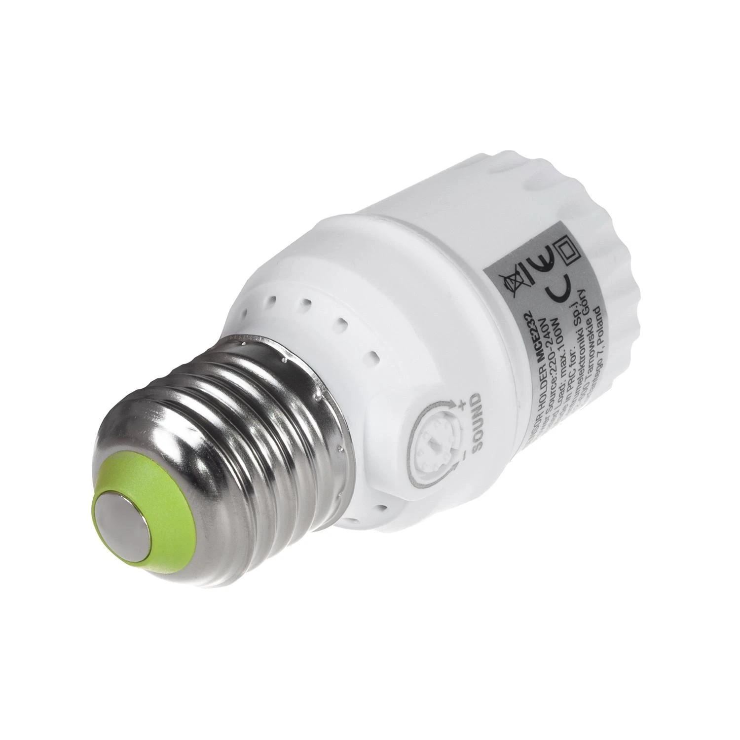 MACLEAN MCE232 Maclean MCE232 E27 lemputės laikiklis su max 100W garso jutikliu 30dB - 90dB diapazonas