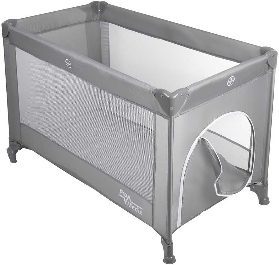 Promedix PR-803 G Kelioninė lovelė Kelioninė lovelė, 125x65x74cm, Ratukai, Apsauginis užvalkalas, Pilka