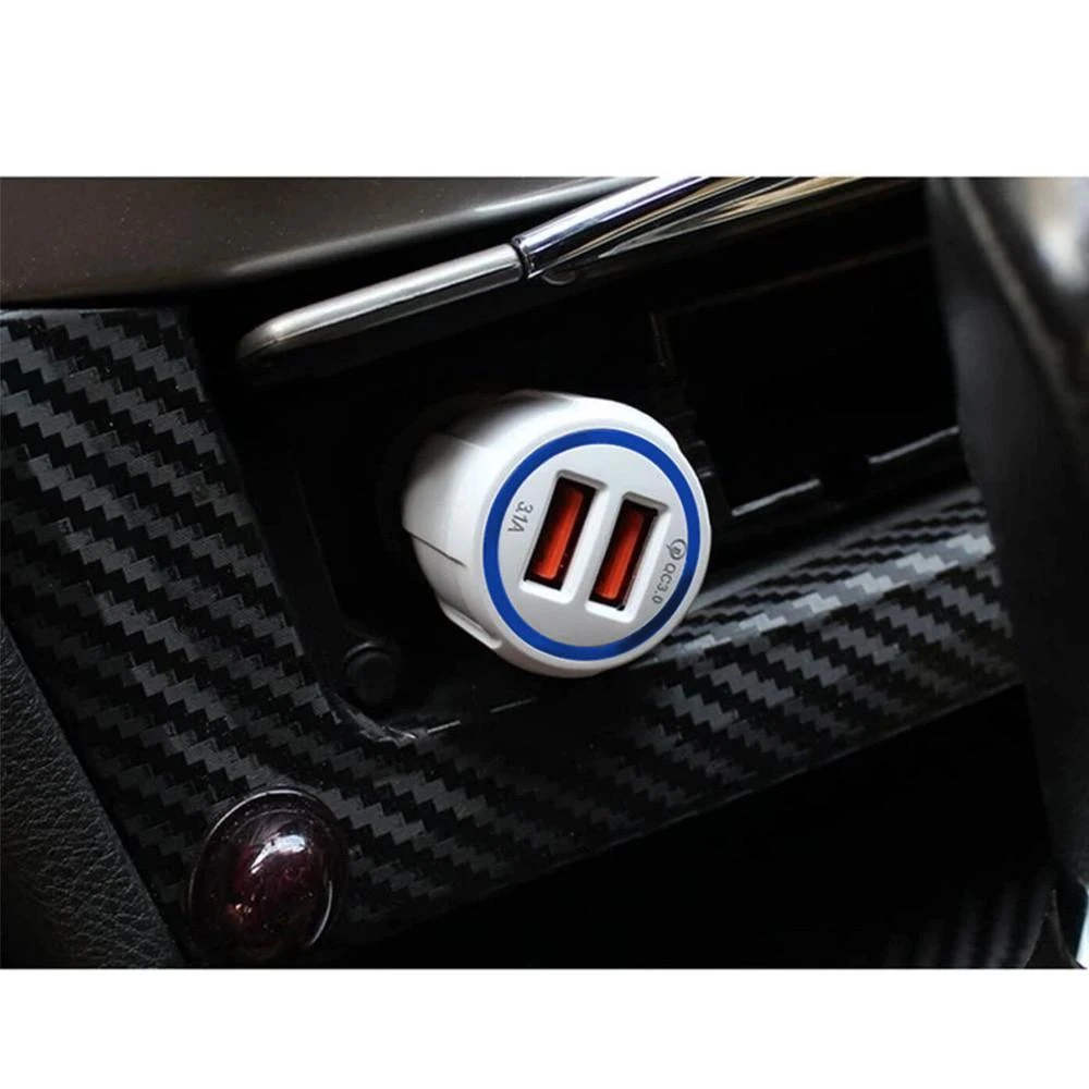 Įkroviklis „Maclean“ automobilinis įkroviklis, „Qualcomm“ greitasis įkrovimas, QC 3.0 - 5V/3A, 9V/1.8A, 12V/1.6A, 5V/3.1A lizdas, baltas, MCE478 W